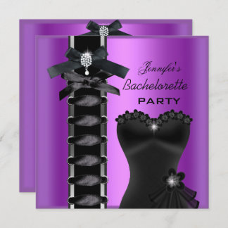 Bachelorette Party Black Paars Diamond Corset Stro Kaart