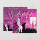 Bachelorette Party Black Pink White Champagne Kaart (Voorkant / Achterkant)