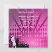 Bachelorette Party Black Pink White Champagne Kaart (Achterkant)