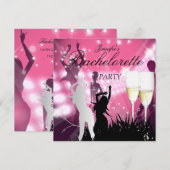 Bachelorette Party Black Pink White Champagne Kaart (Voorkant / Achterkant)