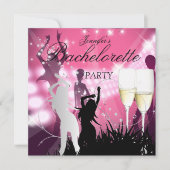 Bachelorette Party Black Pink White Champagne Kaart (Voorkant)