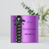 Bachelorette Party Black Purple Diamond Corset Tie Kaart (Staand voorkant)