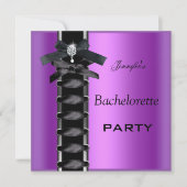 Bachelorette Party Black Purple Diamond Corset Tie Kaart (Voorkant)