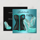 Bachelorette Party Blauwgroen Blauw Hi heel Schoen Kaart (Voorkant / Achterkant)