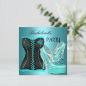 Bachelorette Party Blauwgroen Blauw Hi heel Schoen Kaart (Staand voorkant)