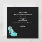 Bachelorette Party Blauwgroen Blauw Hi heel Schoen Kaart (Achterkant)
