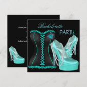 Bachelorette Party Blauwgroen Blauw Hi heel Schoen Kaart (Voorkant / Achterkant)