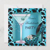 Bachelorette Party Blauwgroen blauw luipaard schoe Kaart (Voorkant)
