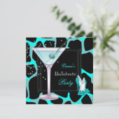 Bachelorette Party Blauwgroen blauw luipaard schoe Kaart (Staand voorkant)