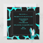 Bachelorette Party Blauwgroen blauw luipaard schoe Kaart (Achterkant)