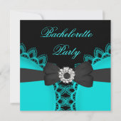 Bachelorette Party Blauwgroen blauw zwart logo Kaart (Voorkant)