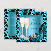 Bachelorette Party Blauwgroen blauwe luipaard zwar Kaart (Voorkant / Achterkant)