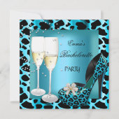 Bachelorette Party Blauwgroen blauwe luipaard zwar Kaart (Voorkant)