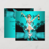 Bachelorette Party Blauwgroen Blue Black Lace leuk Kaart (Voorkant / Achterkant)