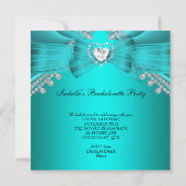 Bachelorette Party Blauwgroen Blue Diamond Lace Kaart (Achterkant)