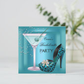 Bachelorette Party Blauwgroen Blue Leopard Shoes G Kaart (Staand voorkant)