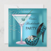 Bachelorette Party Blauwgroen Blue Leopard Shoes G Kaart (Voorkant)