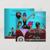 Bachelorette Party Blauwgroen Fun Limo Car Cocktai Kaart (Voorkant / Achterkant)