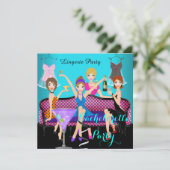 Bachelorette Party Blauwgroen roze luiers Cocktail Kaart (Staand voorkant)