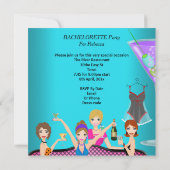 Bachelorette Party Blauwgroen roze luiers Cocktail Kaart (Achterkant)