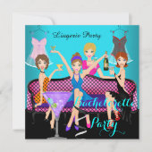 Bachelorette Party Blauwgroen roze luiers Cocktail Kaart (Voorkant)