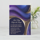 Bachelorette Party-Blue Paarse en Gold- Kaart (Staand voorkant)