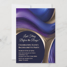 Bachelorette Party-Blue Paarse en Gold- Kaart