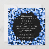 Bachelorette Party Blue Sparkly Lights Kaart (Voorkant)