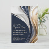 Bachelorette Party-Blue Wit en Goud- Kaart (Staand voorkant)