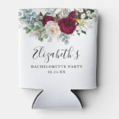 Bachelorette Party Bourgondië Bloemengroen Blikjeskoeler (Voorkant)