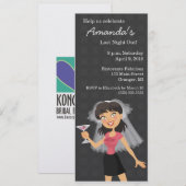 Bachelorette Party Bride Cartoon Uitnodigingen (Voorkant / Achterkant)