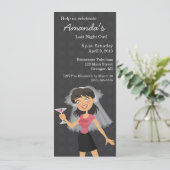 Bachelorette Party Bride Cartoon Uitnodigingen (Staand voorkant)