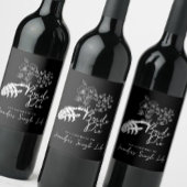 Bachelorette Party Bride or Die Floral Gothic  Wijn Etiket