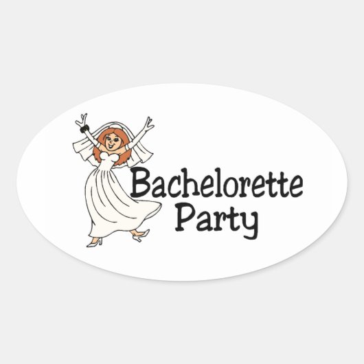 Bachelorette Party bride Ovale Sticker (Voorkant)