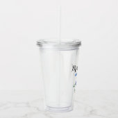 Bachelorette Party Bridesmaid Weddenschap Blue Flo Acryl Drinkbeker (Rechts)