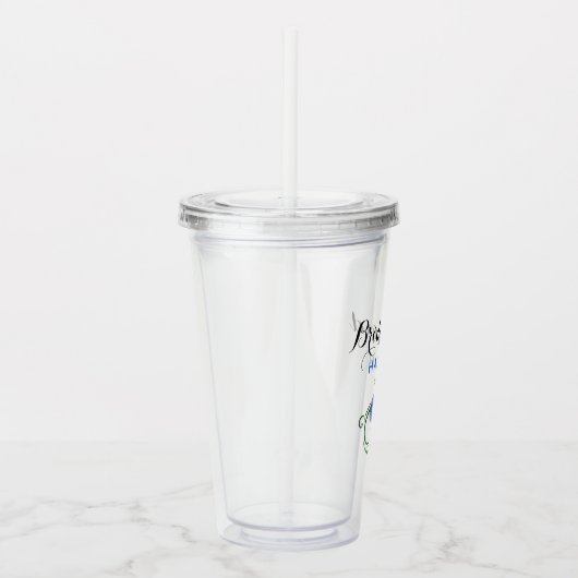 Bachelorette Party Bridesmaid Weddenschap Blue Flo Acryl Drinkbeker (Rechts)