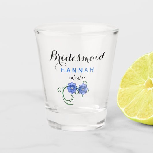 Bachelorette Party Bridesmaid Weddenschap Blue Flo Shot Glas