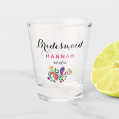 Bachelorette Party Bridesmaid Weddenschap Roze Pai Shot Glas (Voorkant)
