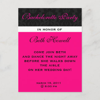 Bachelorette Party Briefkaart uitnodigt