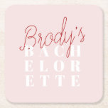 Bachelorette Party - Brody Kartonnen Onderzetters<br><div class="desc">Het artikel van de Brody Bachelorette Party bevat een modern design met prachtige poppen roze en rood.</div>