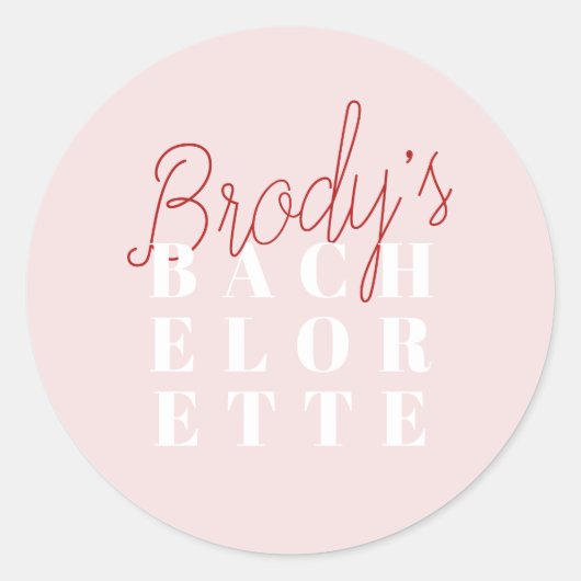 Bachelorette Party - Brody Ronde Sticker (Voorkant)