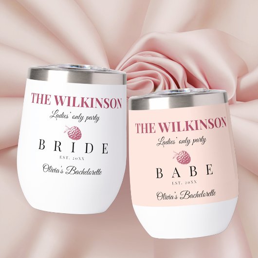 Bachelorette party bruid Achternaam Wijn Tumbler