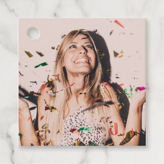 Bachelorette Party Bruid Gezicht Foto Bedankjes Labels (Voorkant)