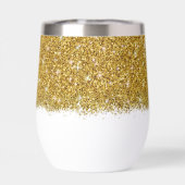 Bachelorette party bruid gouden glitter wijn tumbl (Achterkant)