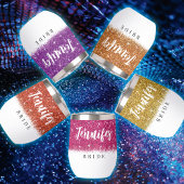 Bachelorette party bruid roze glitter wijn tumbler