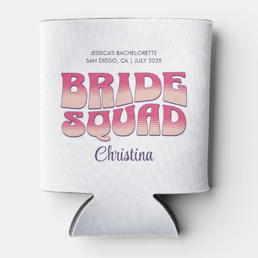 Bachelorette Party Bruid Squad Bruidsmeisje Hot Ro Blikjeskoeler (Voorkant)