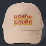 Bachelorette Party Bruid Squad Bruidsmeisje Trucker Pet<br><div class="desc">Maak een plons op uw aankomende vrijgezellenfeest met deze prachtige retro vrijgezellenfeest gepersonaliseerde merchandise. Of je nu een strandtrip, een meisjesvakantie of een beste vriendenvakantie aan het vieren bent, deze op maat gemaakte groovy vrijgezellenfeestartikelen zijn de perfecte aanvulling op je onvergetelijke vakantie. Voeg een persoonlijke touch toe aan je vrijgezellenfeestsouvenir...</div>