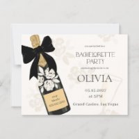 Bachelorette party Bubbly Wijnfles Black Bow