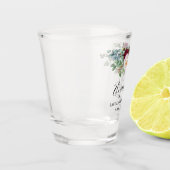 Bachelorette Party Burgundy Floral Greenery Shot Glas (Links)