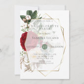 Bachelorette Party | Burgundy Ivory Peonies Kaart (Voorkant)